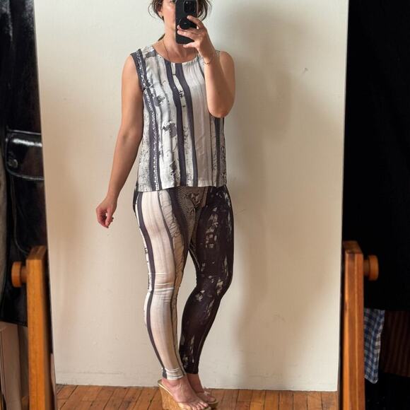 MAISON MARGIELA MM6 Eclectic Print Sleeveless Top & Leggings Set - Picture 1 of 13